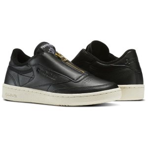 Reebok Club C 85 Zip Turnschuhe Damen - Schwarz/Weiß - DE 479-PDB